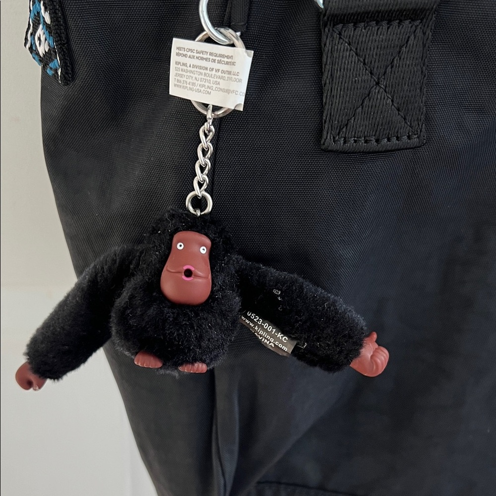 Kipling Black Crossbody Bag with Patterned Strap - Picture 2 of 10